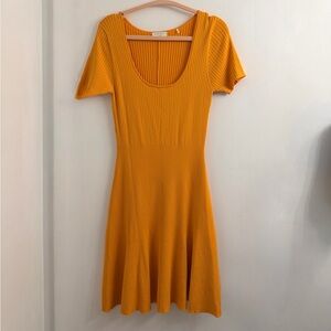 NWOT Sandro Paris Mustard Ribbed Dress